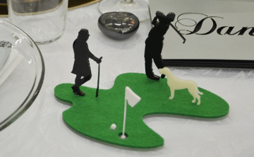 Individuelle Tischdekoration Golfspieler