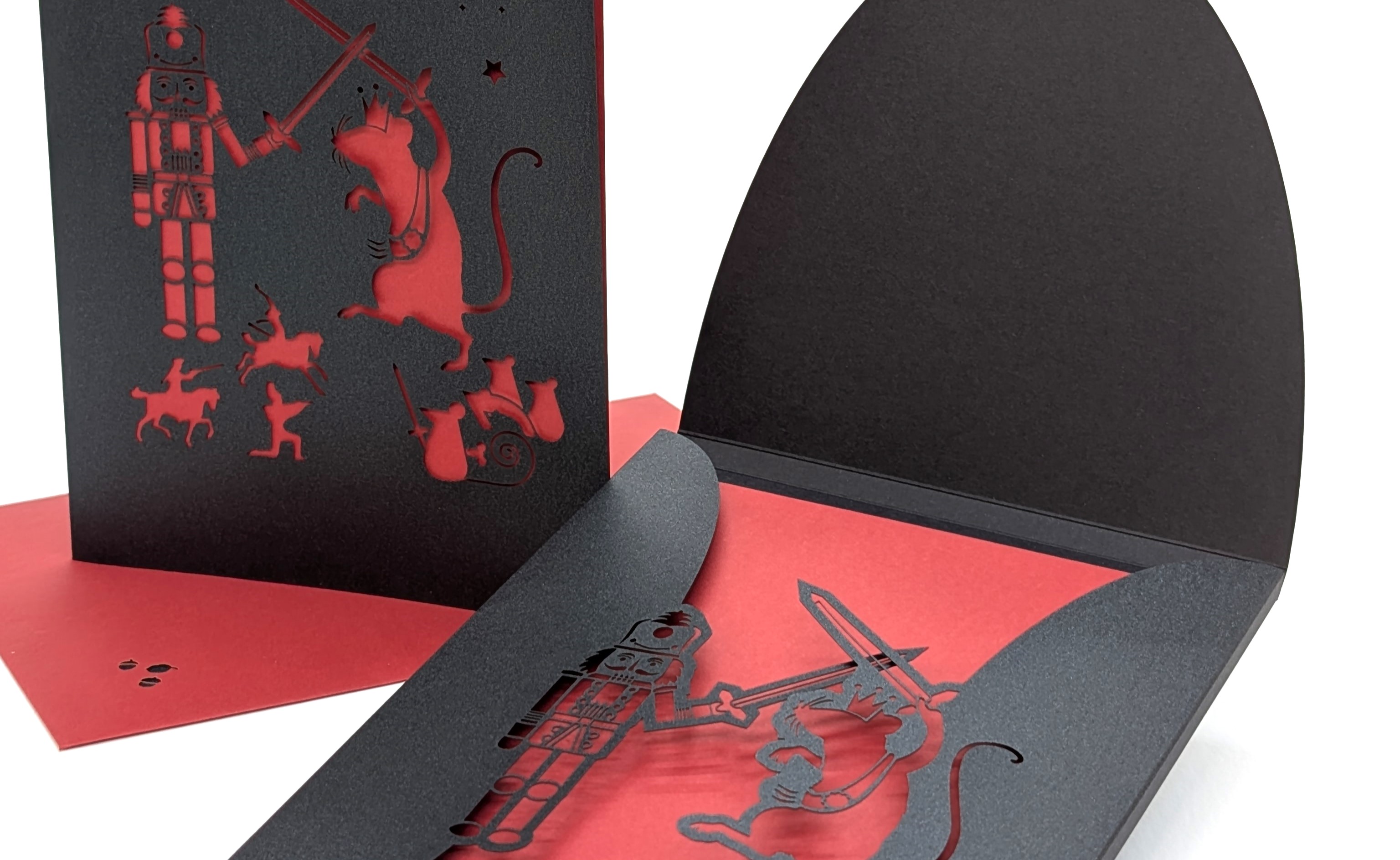 Lasercut - Weihnachtskarte "Der Nussknacker" mit Geschenkverpackung