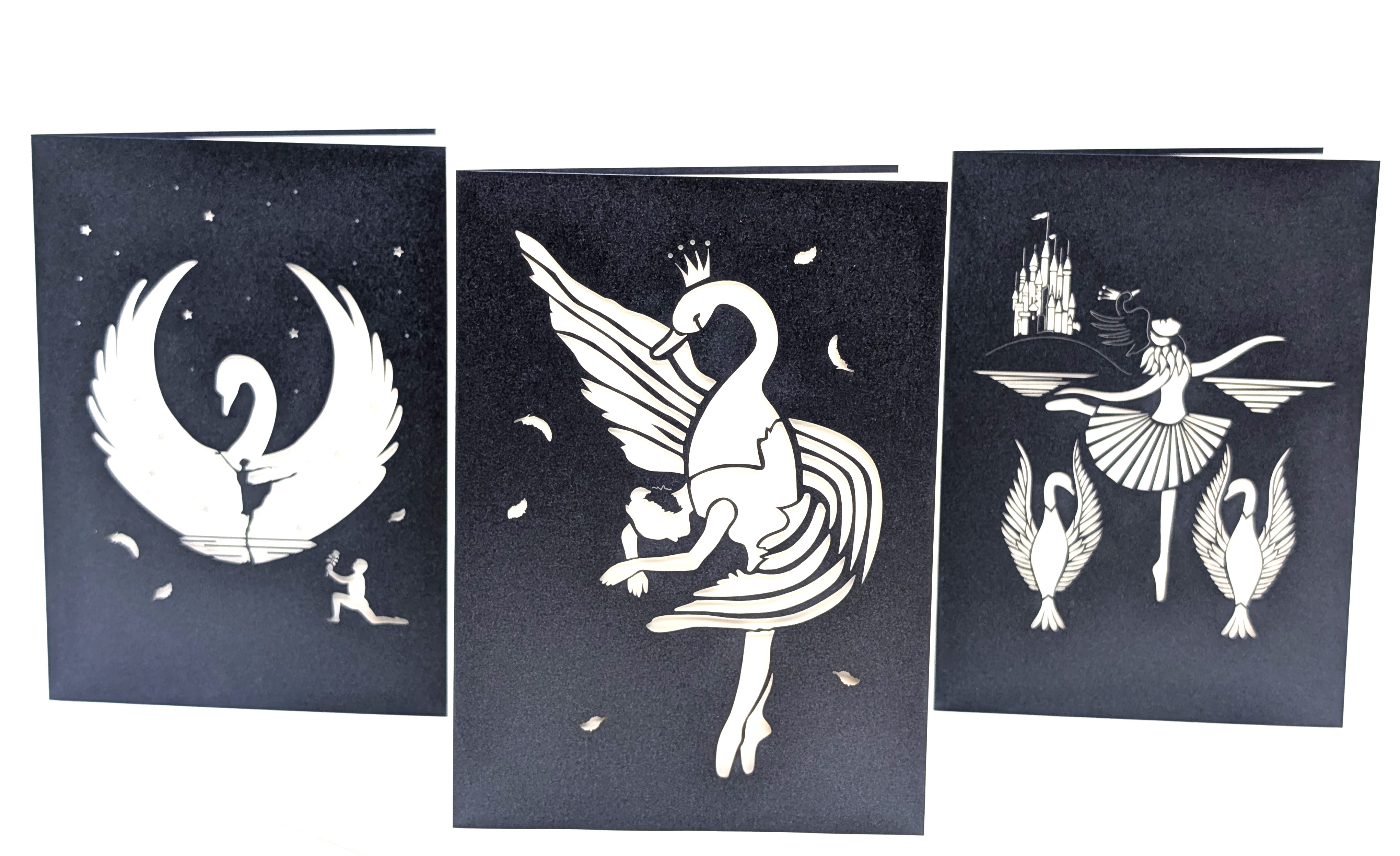 Lasercut - Kartenserie "Schwanensee"