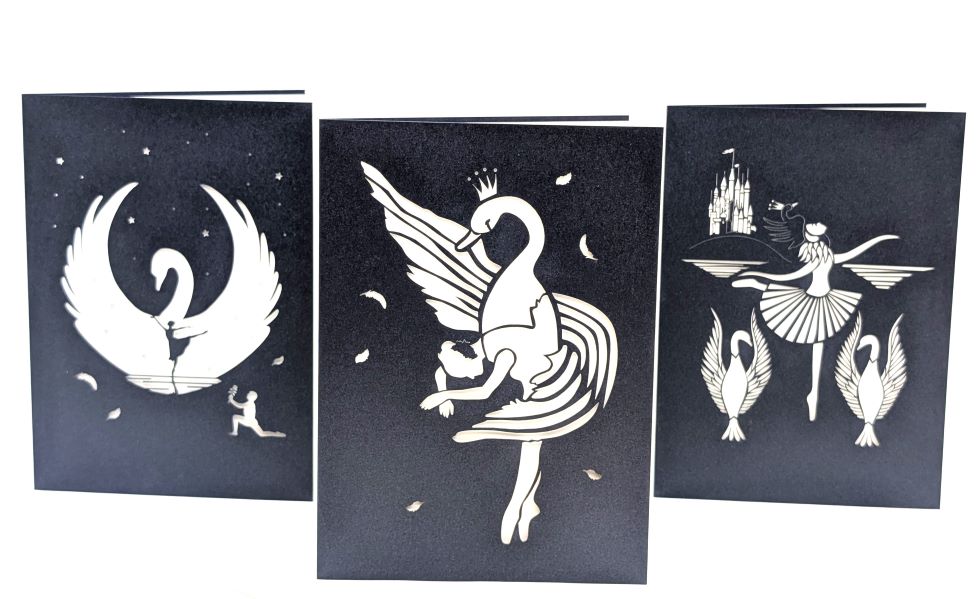 Kartenserie "Schwanensee" - Lasercut