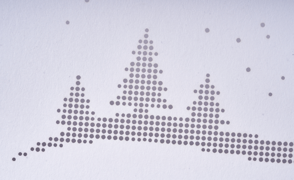 Das Motiv der Weihnachtskarte wurde mit Laserperforation gestaltet