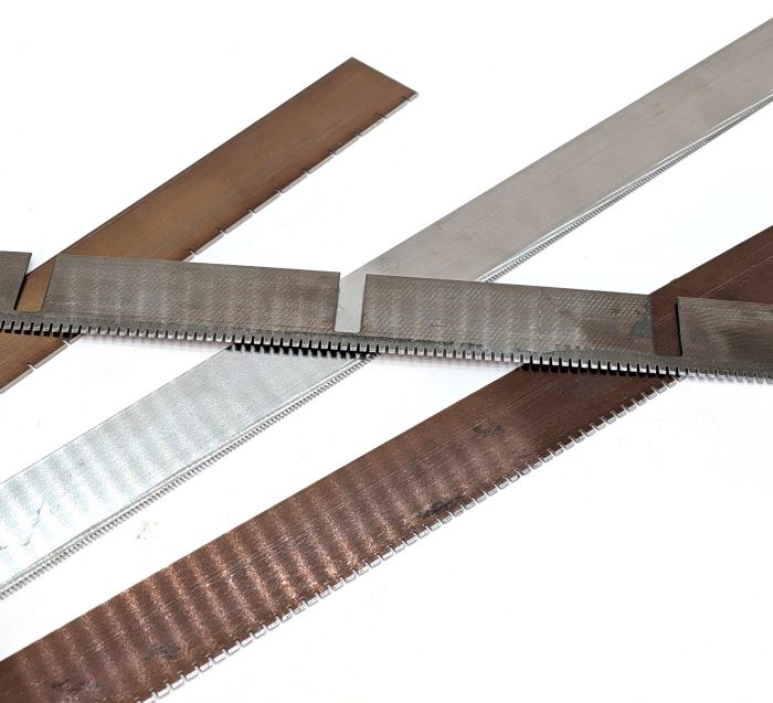 Perforationslinien mit unterschiedlichen Abständen