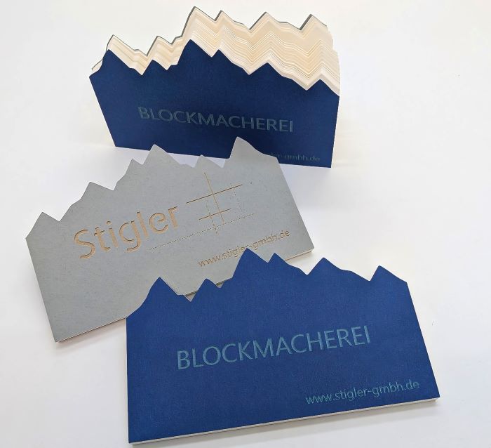 Konturblock Berge als Give-Away